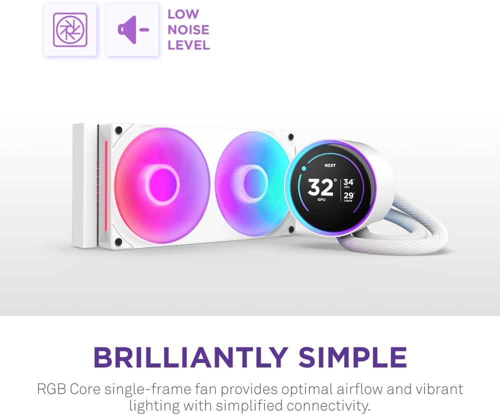 ENFRIAMIENTO NZXT KRAKEN 240 ELITE RGB V2 120MM BLANCO LGA1851/AM5 RL - KR24E - W2 11M DE GARANTIA - rogeek