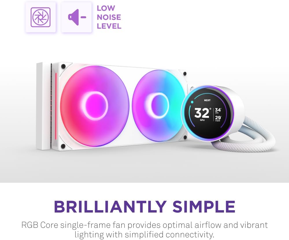 ENFRIAMIENTO NZXT KRAKEN 280 ELITE RGB V2 120MM BLANCO LGA1851/AM5 RL - KR28E - W2 11M DE GARANTIA - rogeek