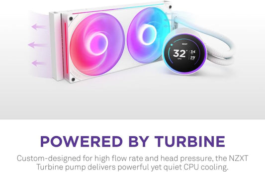 ENFRIAMIENTO NZXT KRAKEN 280 ELITE RGB V2 120MM BLANCO LGA1851/AM5 RL - KR28E - W2 11M DE GARANTIA - rogeek