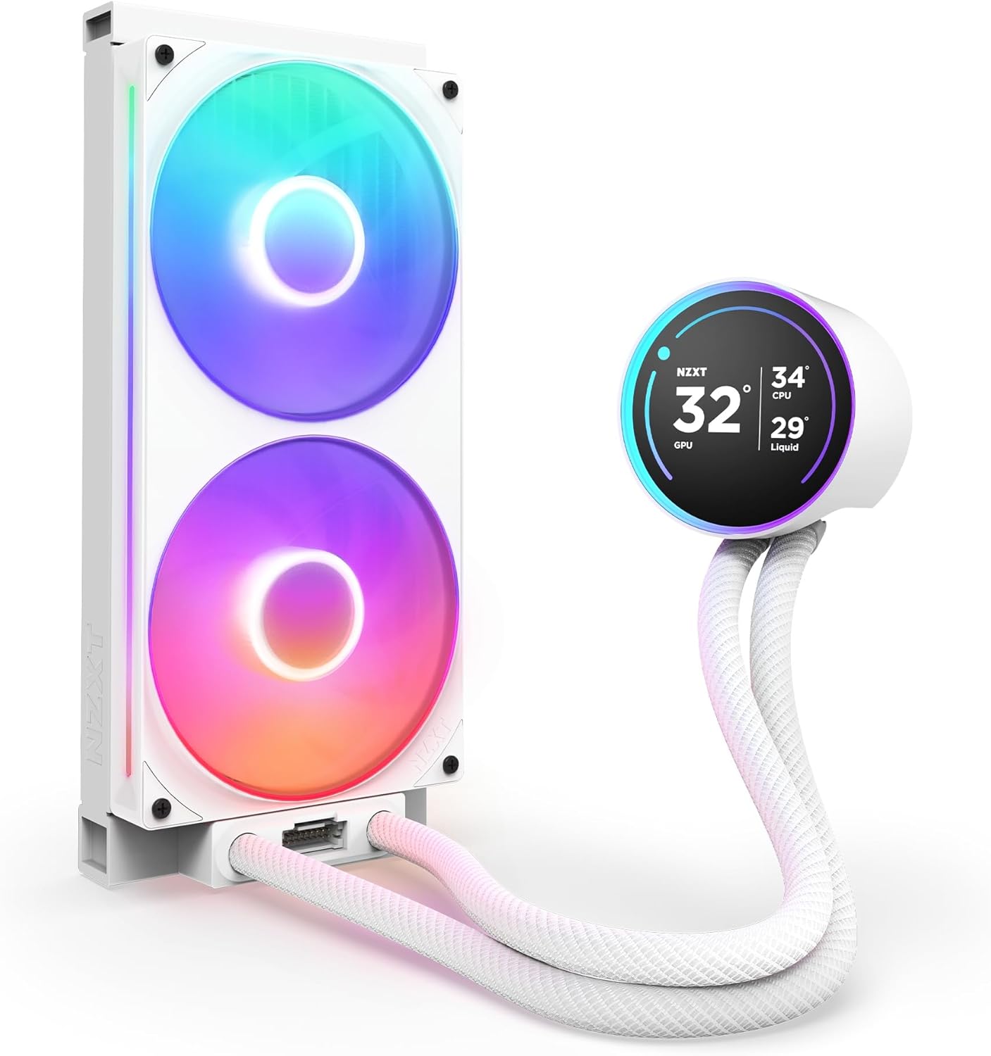 ENFRIAMIENTO NZXT KRAKEN 280 ELITE RGB V2 120MM BLANCO LGA1851/AM5 RL - KR28E - W2 11M DE GARANTIA - rogeek