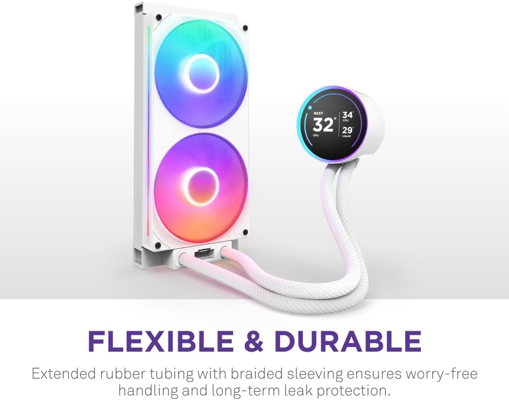 ENFRIAMIENTO NZXT KRAKEN 280 ELITE RGB V2 120MM BLANCO LGA1851/AM5 RL - KR28E - W2 11M DE GARANTIA - rogeek