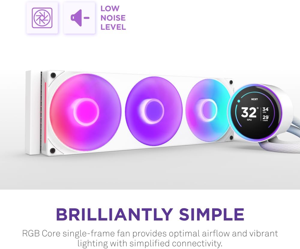 ENFRIAMIENTO NZXT KRAKEN 360 ELITE RGB 120MM BLANCO LGA1700/AM5 RL - KR36E - W1 11M DE GARANTIA - rogeek