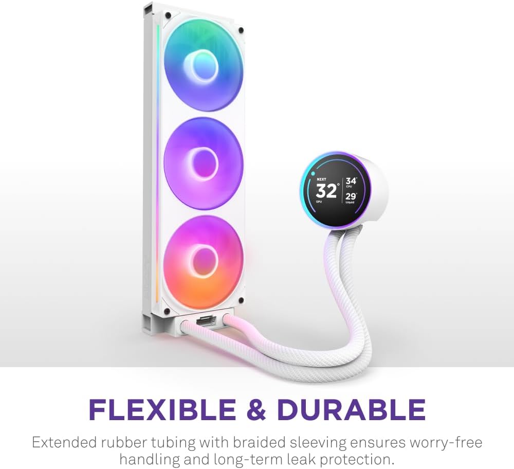 ENFRIAMIENTO NZXT KRAKEN 360 ELITE RGB V2 120MM BLANCO LGA1851/AM5 RL - KR36E - W2 11M DE GARANTIA - rogeek