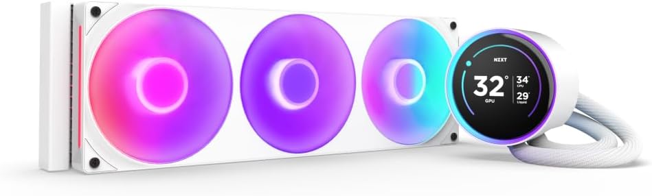 ENFRIAMIENTO NZXT KRAKEN 360 ELITE RGB V2 120MM BLANCO LGA1851/AM5 RL - KR36E - W2 11M DE GARANTIA - rogeek