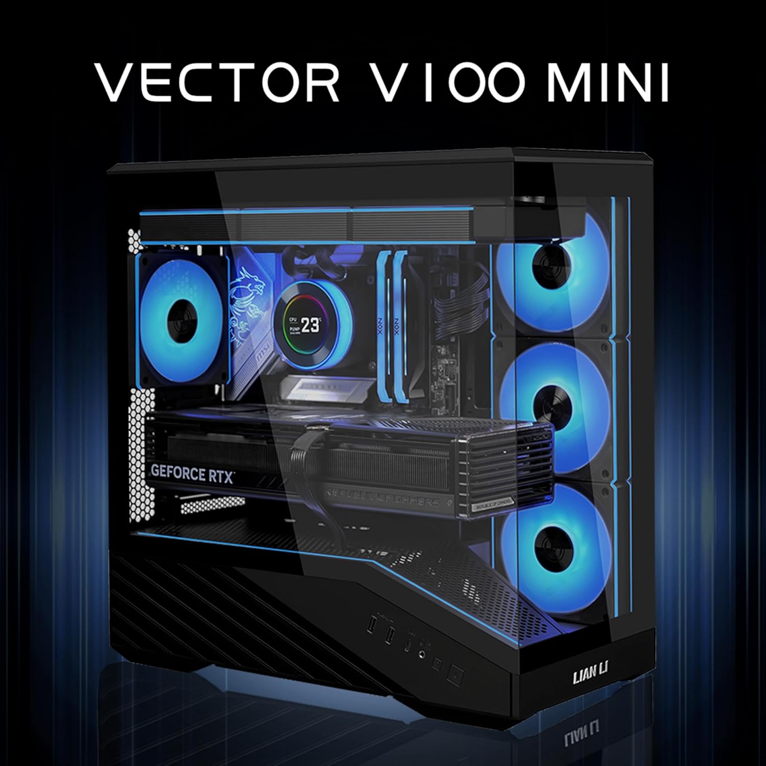 GABINETE LIAN LI VECTOR V100 MINI ARGB S/FUENTE M - ATX CRISTAL NEGRO V100RMIX 12M DE GARANTIA - rogeek