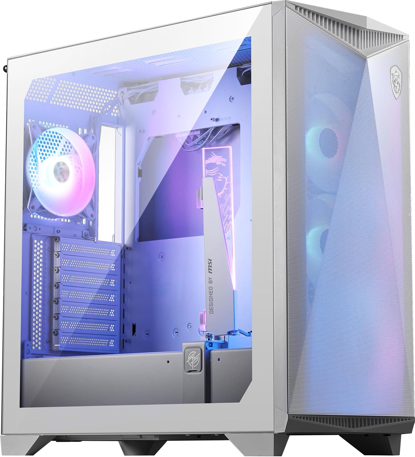 GABINETE MSI GUNGNIR 300R AIR FLOW BLANCO ARGB E - ATX 4VENT USB - C C/TEMPLADO S/FUENTE MPG GUNGNIR 300R AIRFLOW WHITE 11M DE GARANTIA - rogeek