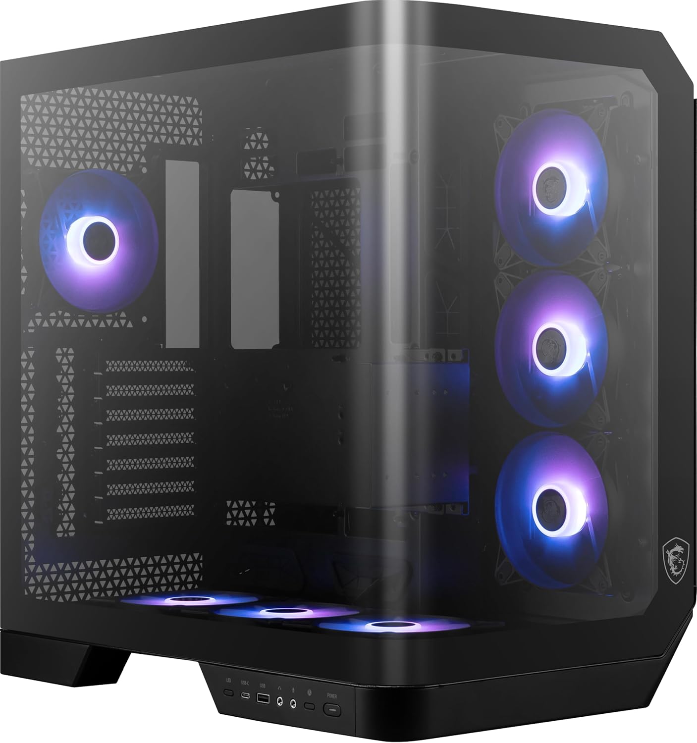 GABINETE MSI PANO 120R PZ NEGRO ARGB ATX 7VENT USB - C C/TEMPLADO S/FUENTE MAG PANO 120R PZ 11M DE GARANTIA - rogeek