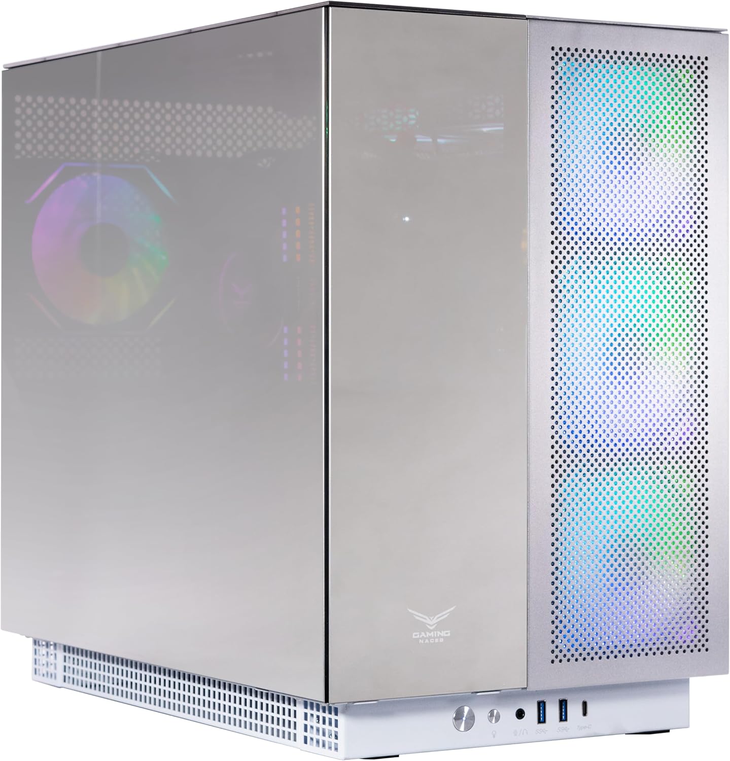 GABINETE NACEB AETHER E - ATX ARGB 4VENT S/FUENTE CRISTAL BLANCO NA - 0640 6M DE GARANTIA - rogeek