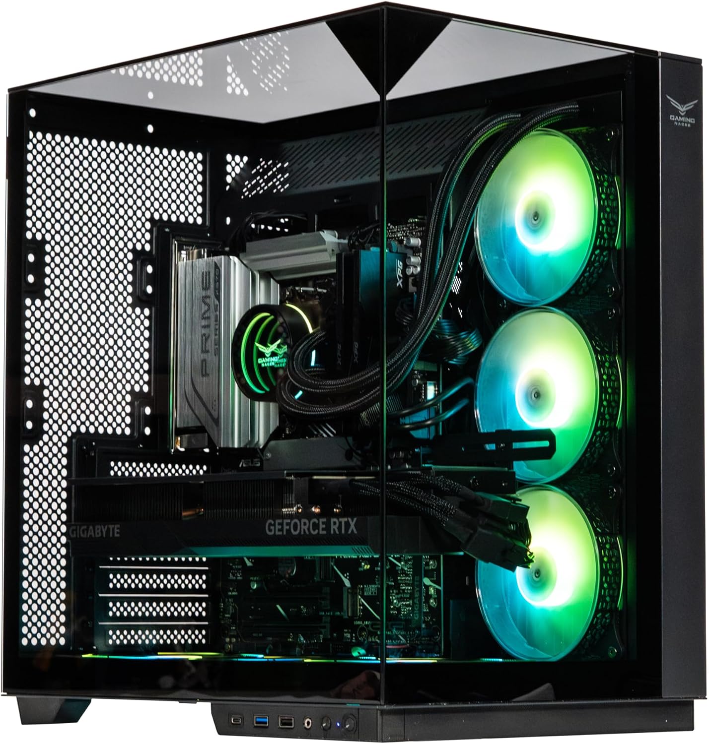 GABINETE NACEB IRIS GAMER M - ATX ARGB 4VENT S/FUENTE CRISTAL NEGRO NA - 0639 11M DE GARANTIA - rogeek