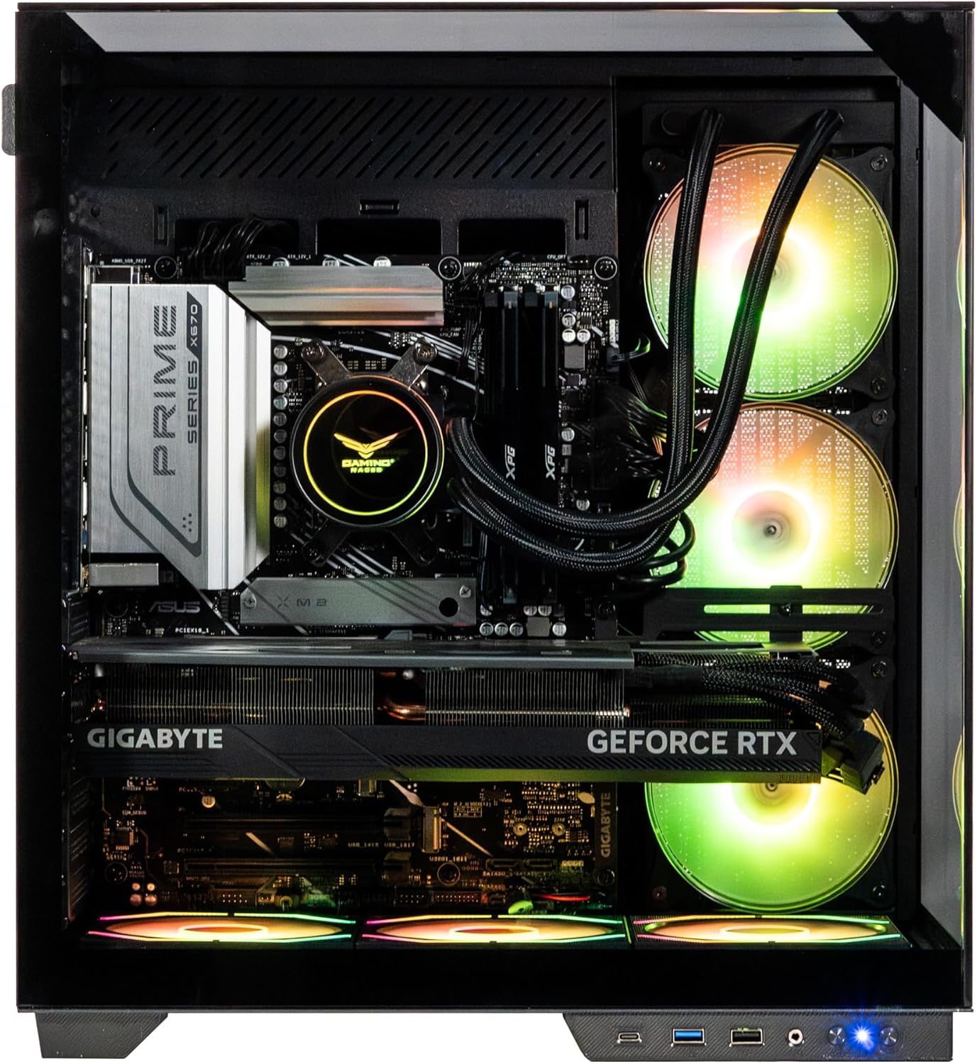 GABINETE NACEB IRIS GAMER M - ATX ARGB 4VENT S/FUENTE CRISTAL NEGRO NA - 0639 11M DE GARANTIA - rogeek