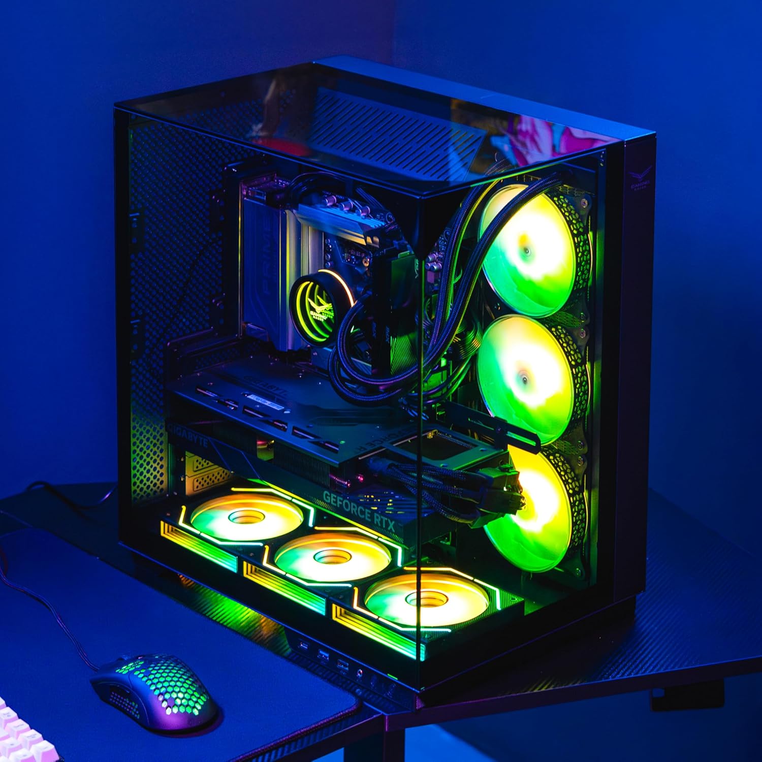 GABINETE NACEB IRIS GAMER M - ATX ARGB 4VENT S/FUENTE CRISTAL NEGRO NA - 0639 11M DE GARANTIA - rogeek