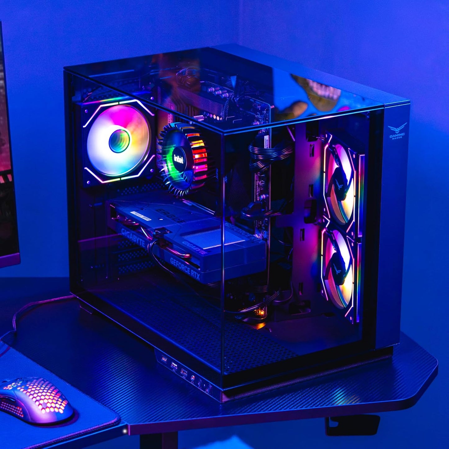 GABINETE NACEB IRIS NANO M - ATX ARGB 3VENT S/FUENTE CRISTAL NA - 0638 11M DE GARANTIA - rogeek
