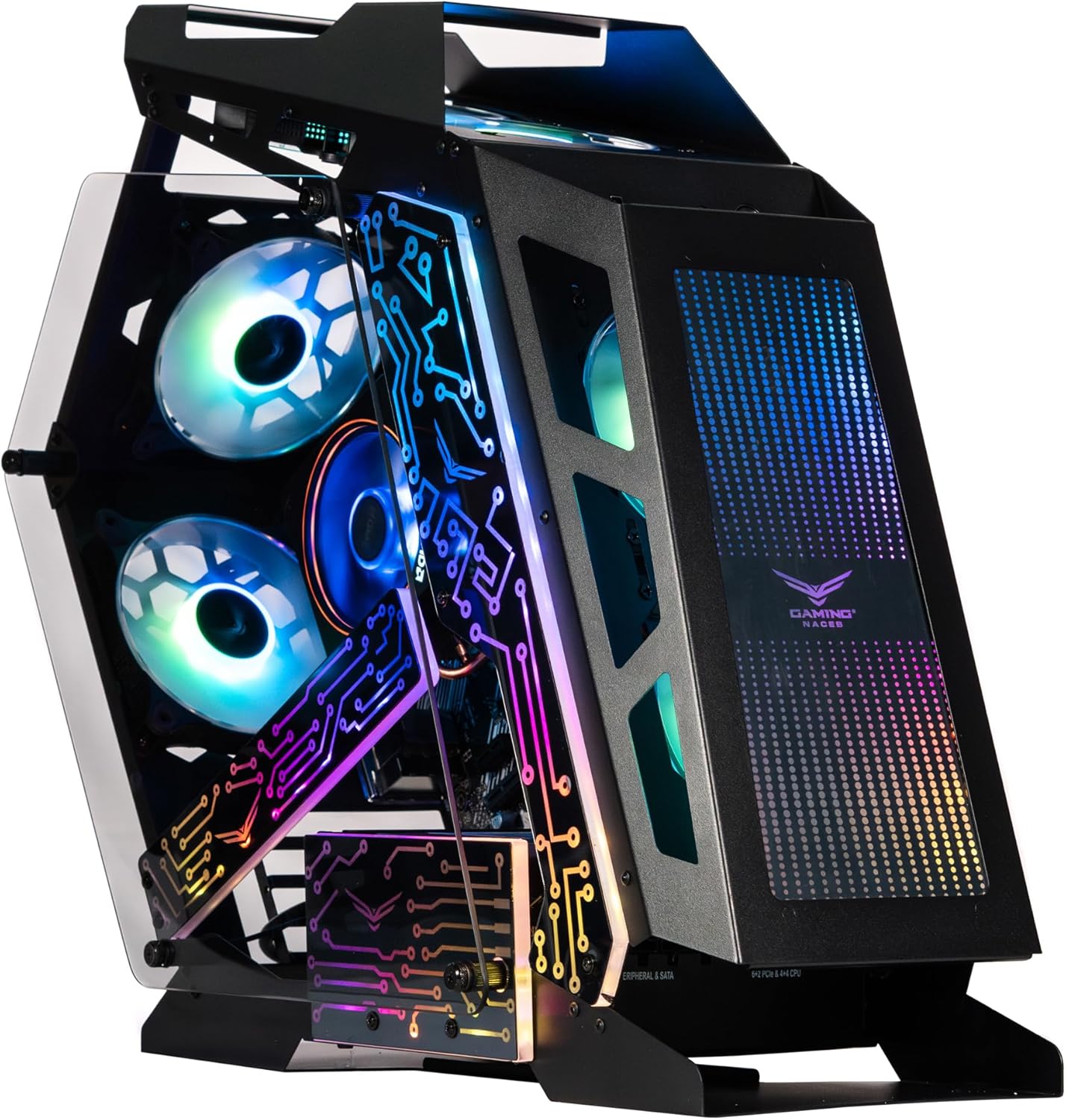 GABINETE NACEB OLYMPIAN GAMER M - ATX 3VENT ARGB S/FUENTE CRISTAL NEGRO NA - 0641 11M DE GARANTIA - rogeek