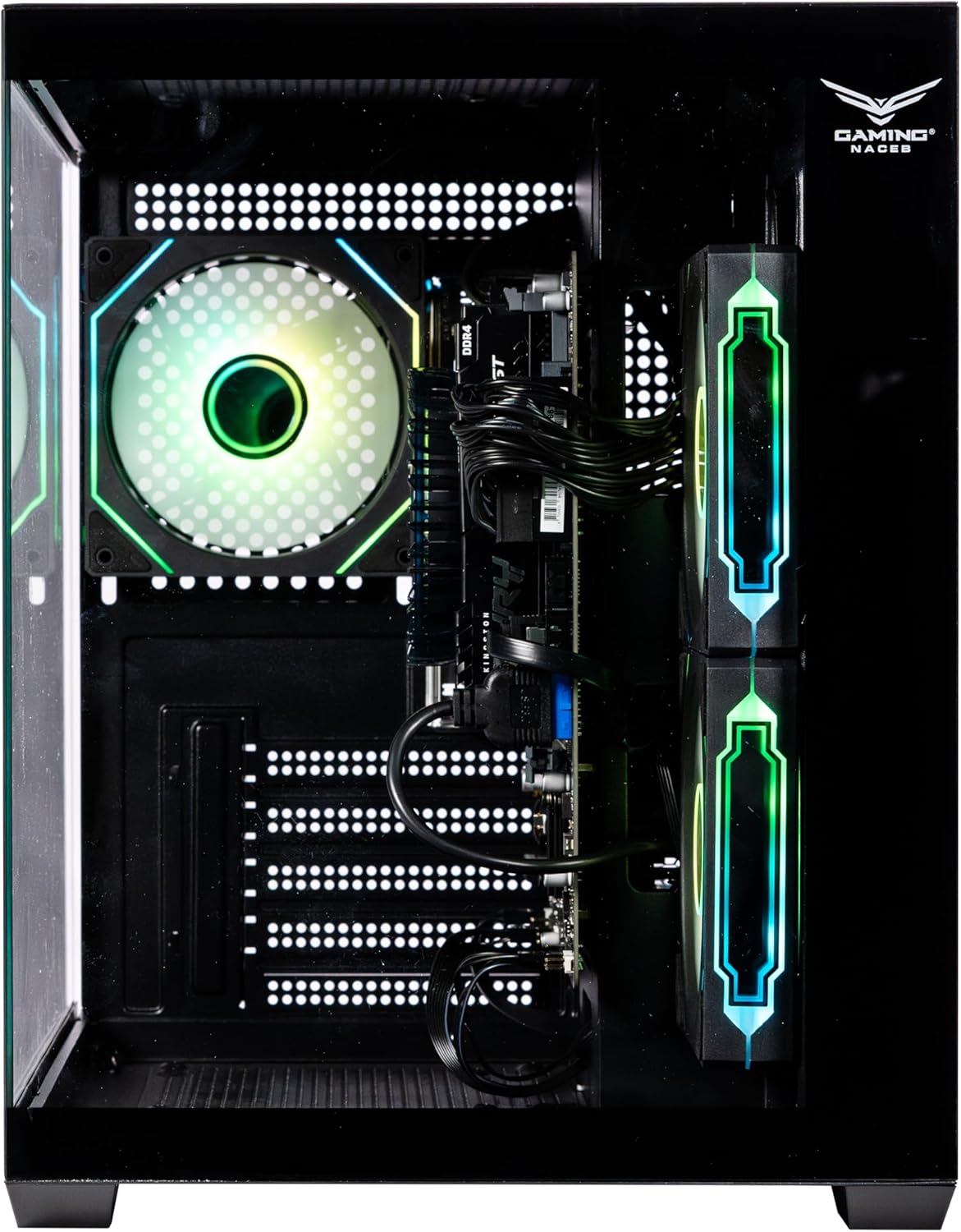 GABINETE NACEB STARFALL GAMER M - ATX RGB 3VENT S/FUENTE CRISTAL NEGRO NA - 0636N 11M DE GARANTIA - rogeek