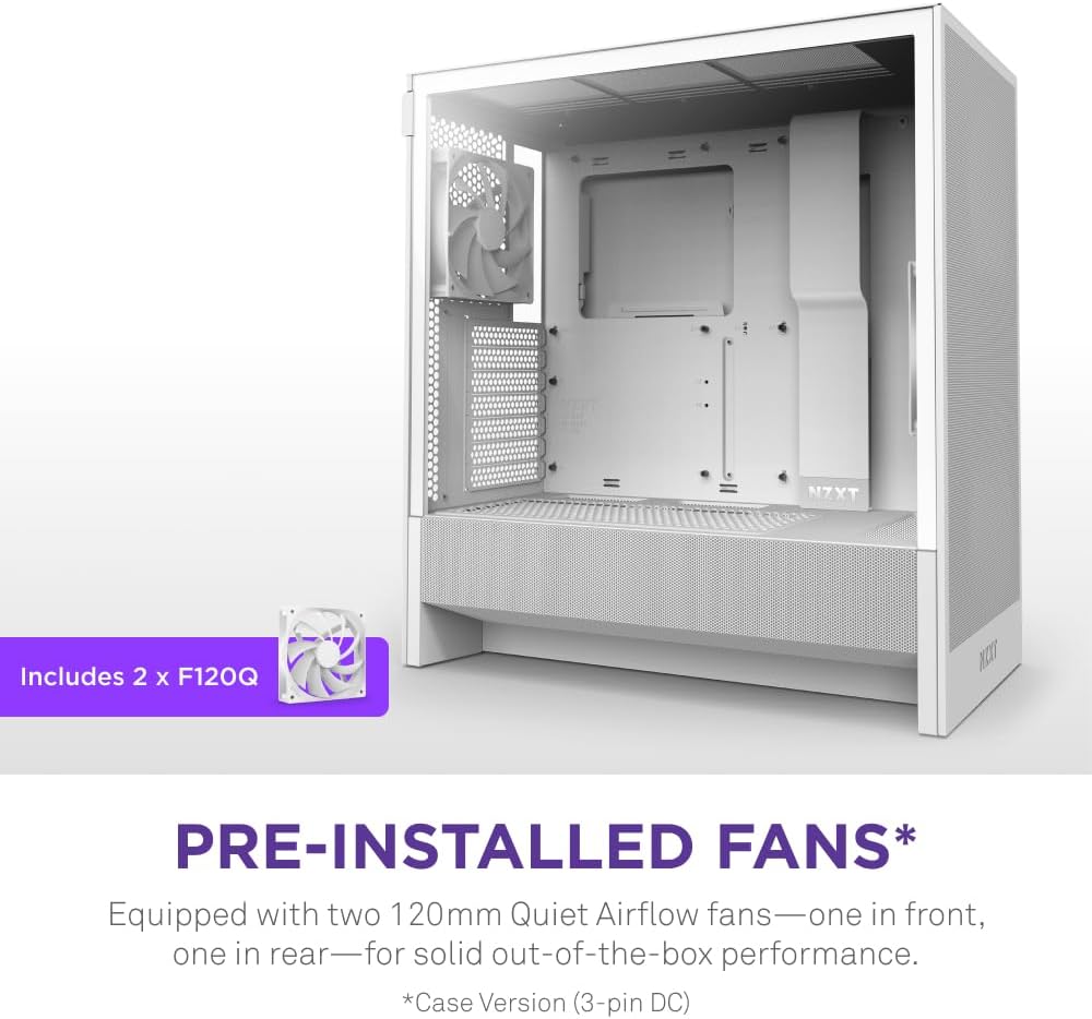 GABINETE NZXT H5 FLOW EDITION BLANCO ATX S/FUENTE CRISTAL CC - H52FW - 01 12M DE GARANTIA - rogeek