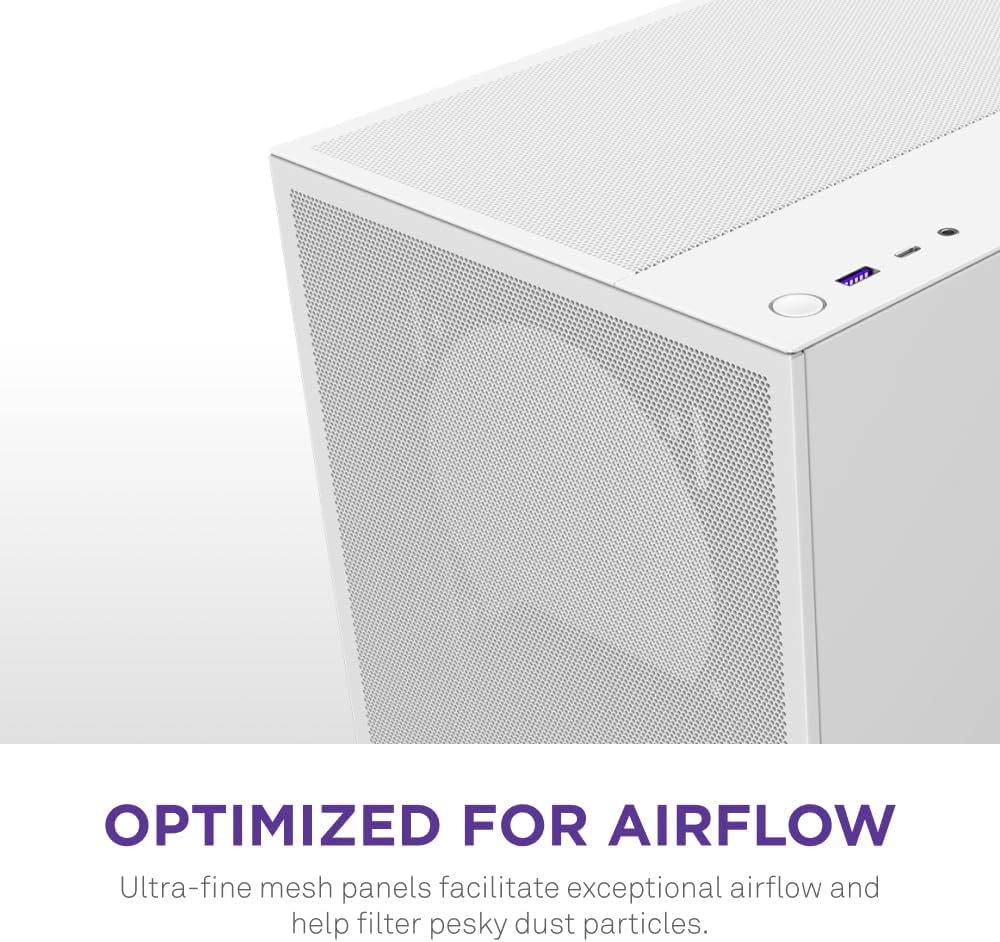 GABINETE NZXT H5 FLOW EDITION BLANCO ATX S/FUENTE CRISTAL CC - H52FW - 01 12M DE GARANTIA - rogeek