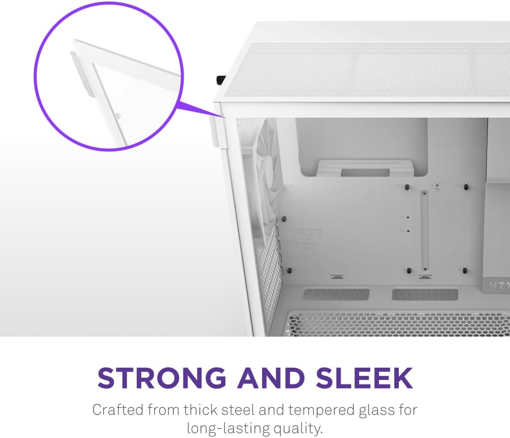 GABINETE NZXT H5 FLOW RGB EDITION BLANCO ATX S/FUENTE CRISTAL CC - H52FW - R1 12M DE GARANTIA - rogeek