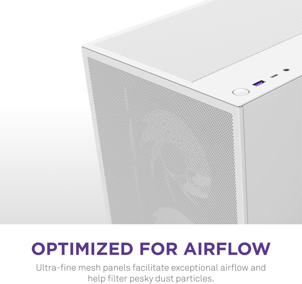 GABINETE NZXT H5 FLOW RGB EDITION BLANCO ATX S/FUENTE CRISTAL CC - H52FW - R1 12M DE GARANTIA - rogeek