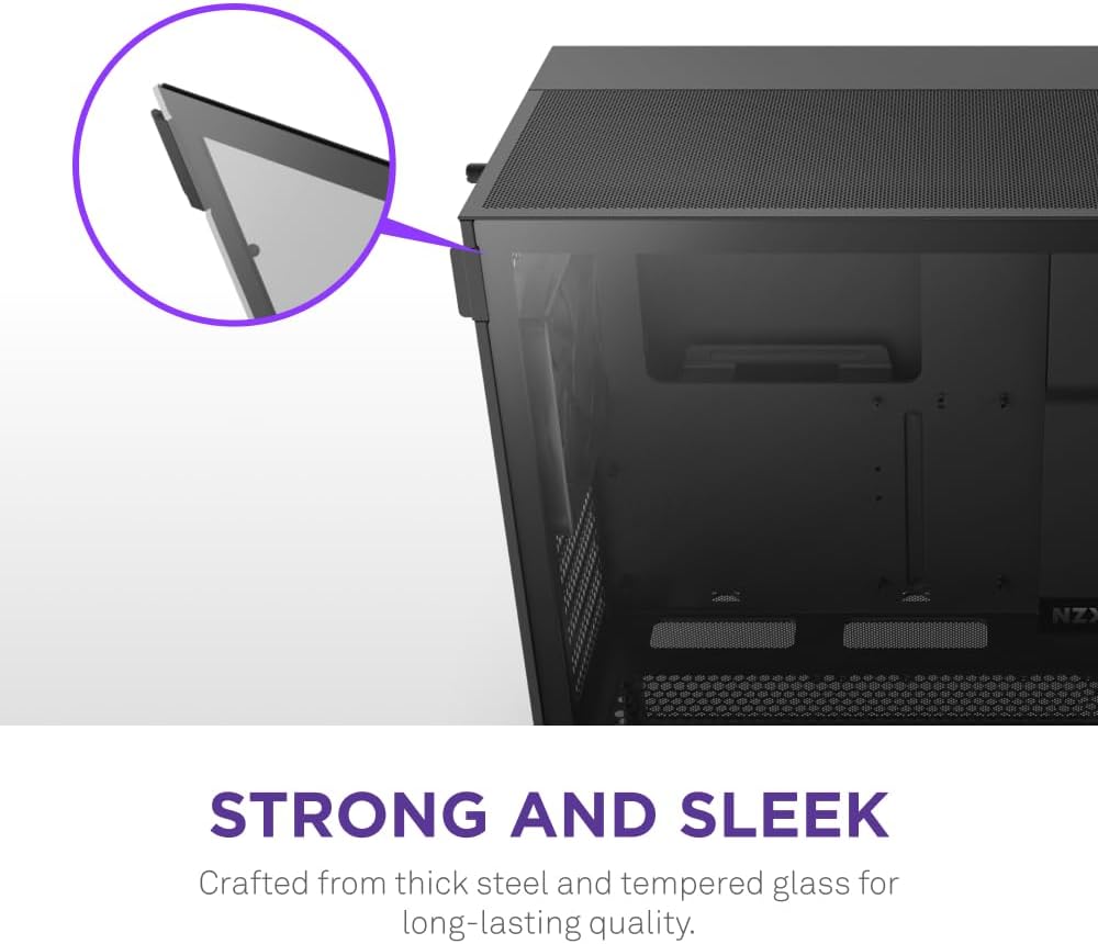 GABINETE NZXT H5 FLOW RGB EDITION NEGRO ATX S/FUENTE CRISTAL CC - H52FB - R1 12M DE GARANTIA - rogeek