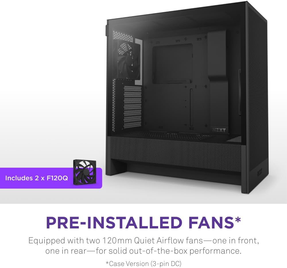 GABINETE NZXT H5 FLOW RGB EDITION NEGRO ATX S/FUENTE CRISTAL CC - H52FB - R1 12M DE GARANTIA - rogeek