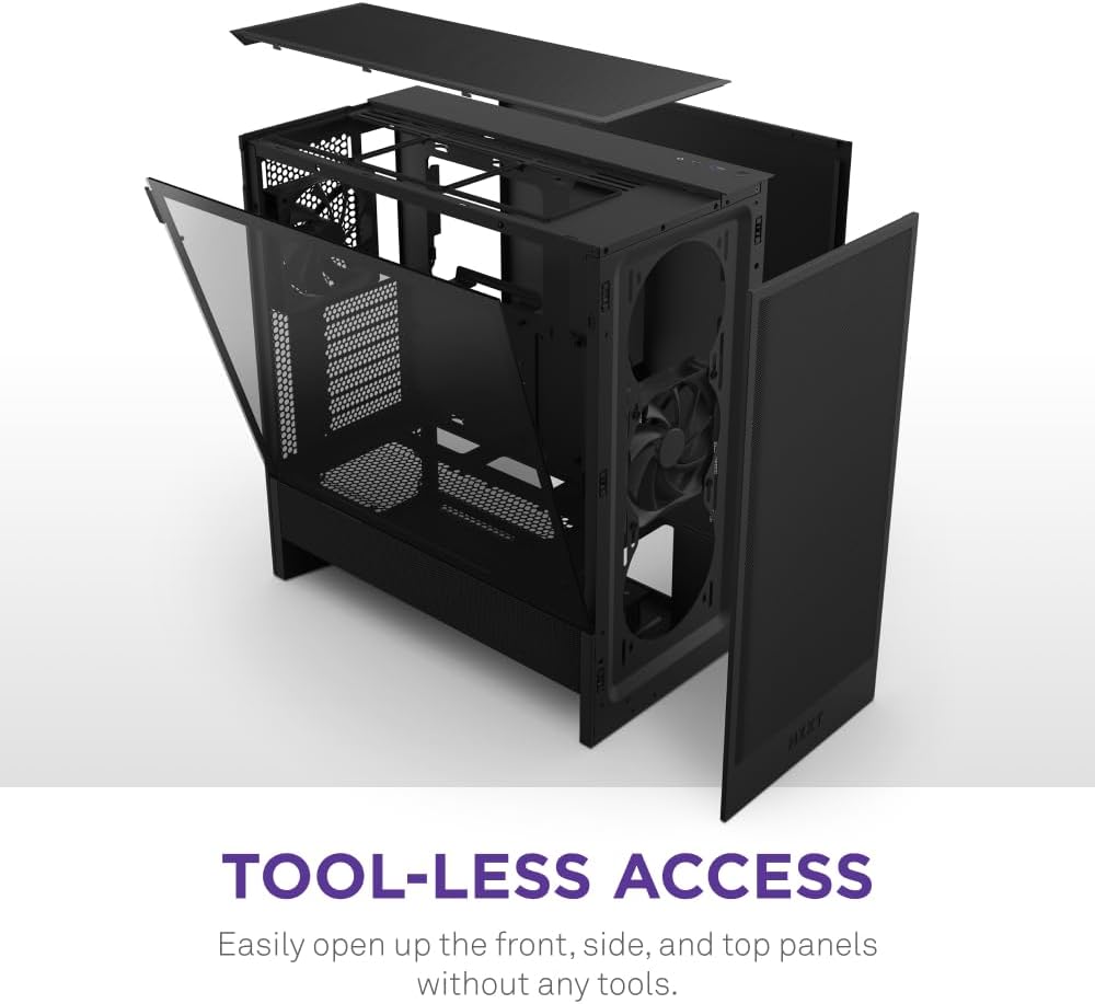 GABINETE NZXT H5 FLOW RGB EDITION NEGRO ATX S/FUENTE CRISTAL CC - H52FB - R1 12M DE GARANTIA - rogeek