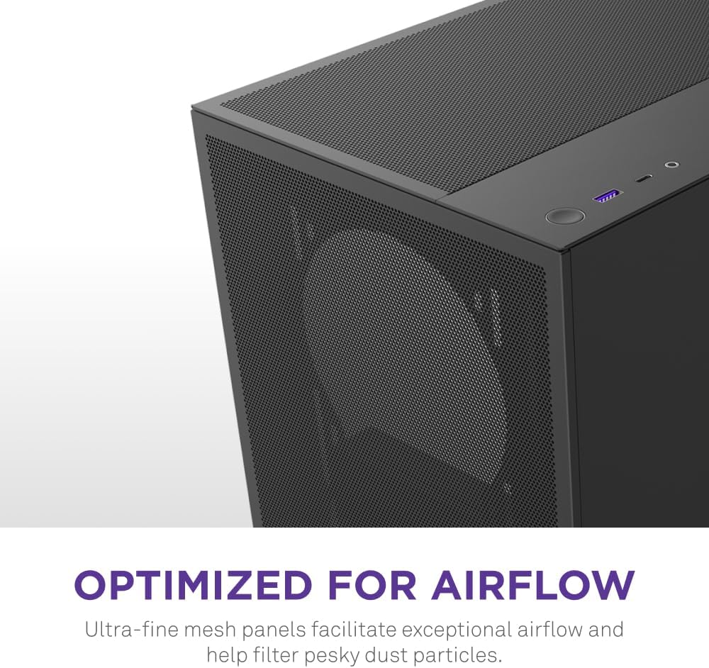 GABINETE NZXT H5 FLOW RGB EDITION NEGRO ATX S/FUENTE CRISTAL CC - H52FB - R1 12M DE GARANTIA - rogeek