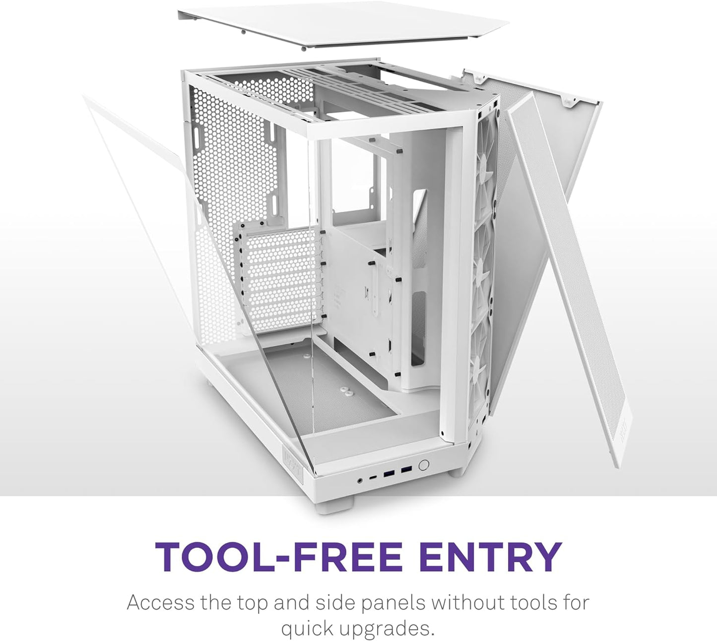 GABINETE NZXT H6 FLOW RGB BLANCO ATX S/FUENTE CRISTAL USB 3.2 TIPO - C CC - H61FW - R1 11M DE GARANTIA - rogeek