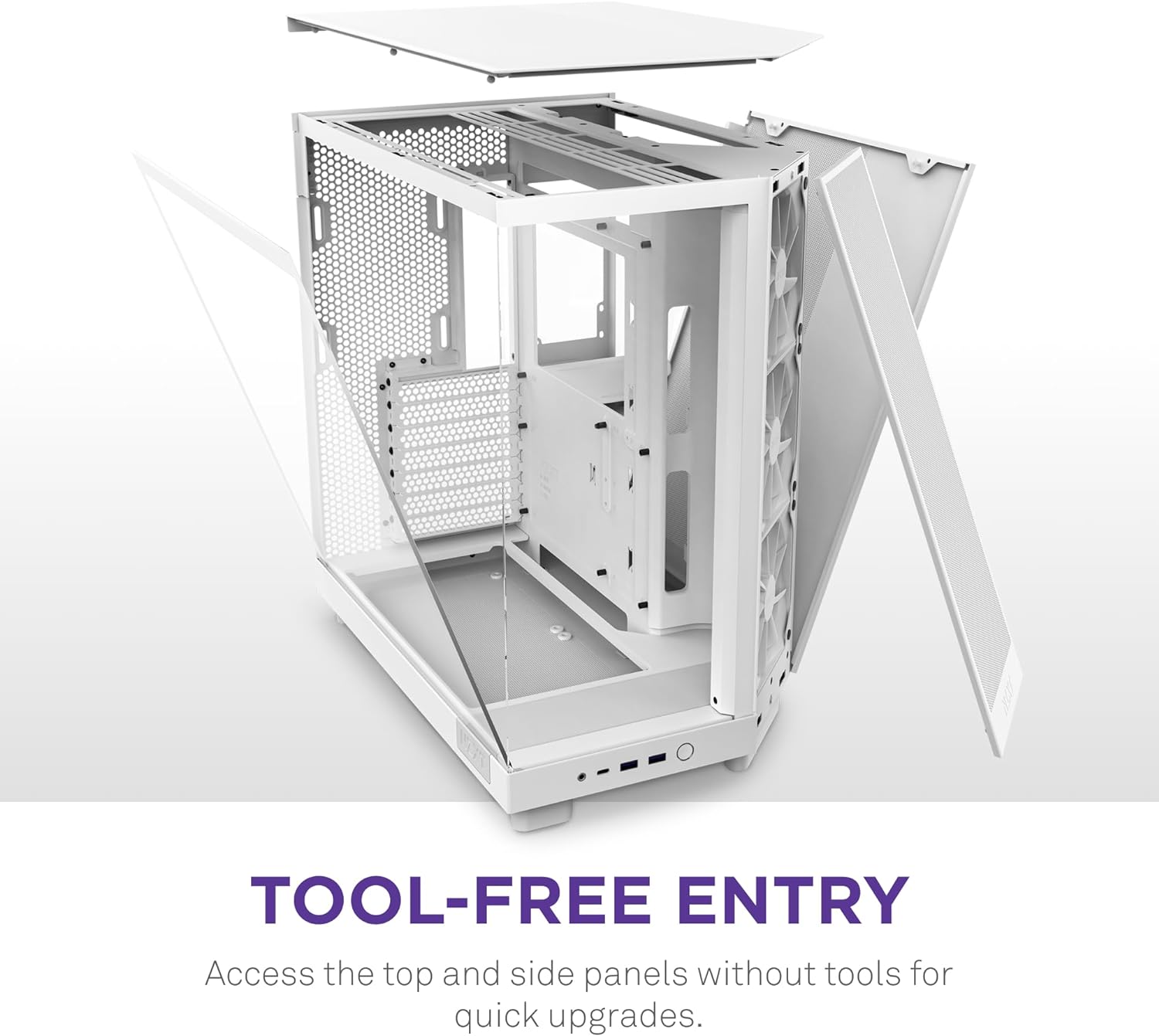 GABINETE NZXT H6 FLOW RGB BLANCO ATX S/FUENTE CRISTAL USB 3.2 TIPO - C CC - H61FW - R1 11M DE GARANTIA - rogeek