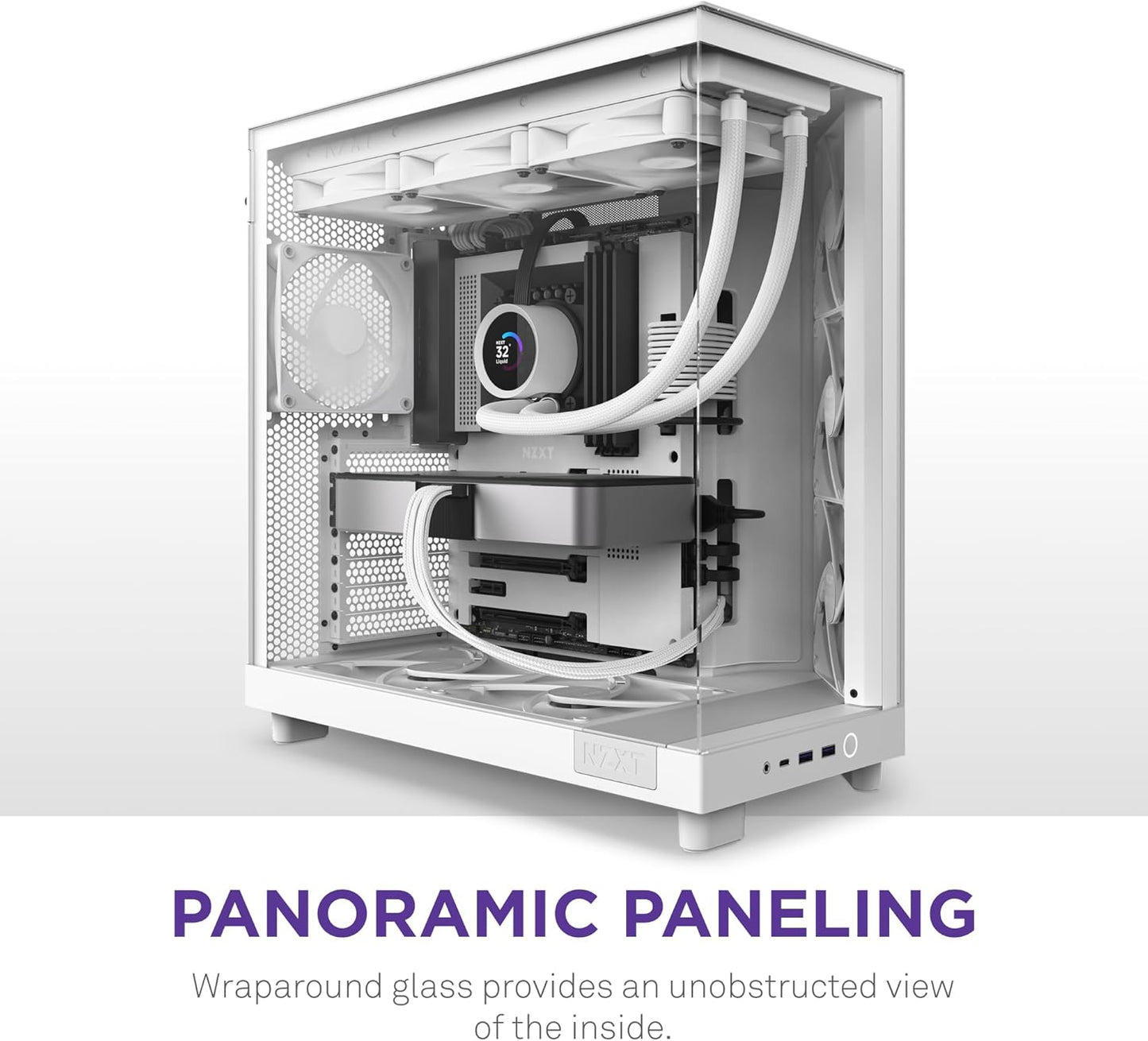 GABINETE NZXT H6 FLOW RGB BLANCO ATX S/FUENTE CRISTAL USB 3.2 TIPO - C CC - H61FW - R1 11M DE GARANTIA - rogeek