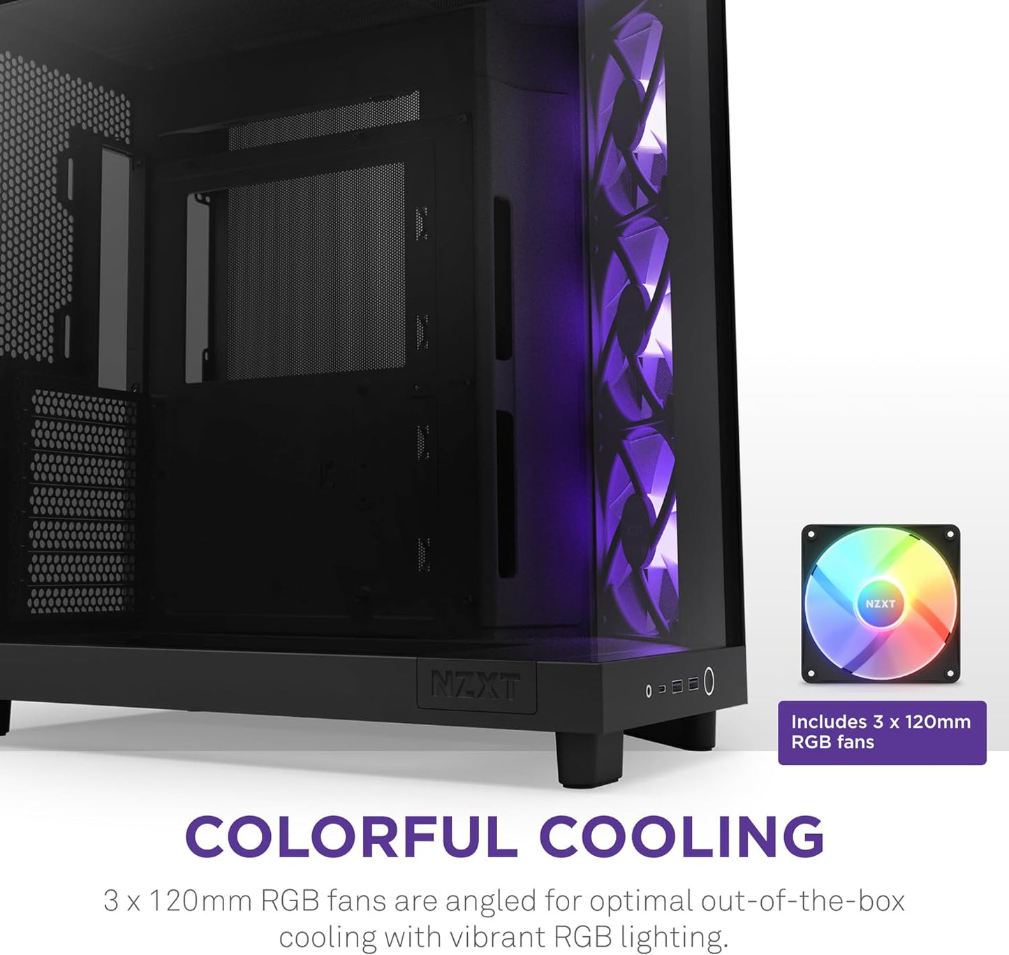 GABINETE NZXT H6 FLOW RGB NEGRO ATX S/FUENTE CRISTAL USB 3.2 TIPO - C CC - H61FB - R1 11M DE GARANTIA - rogeek