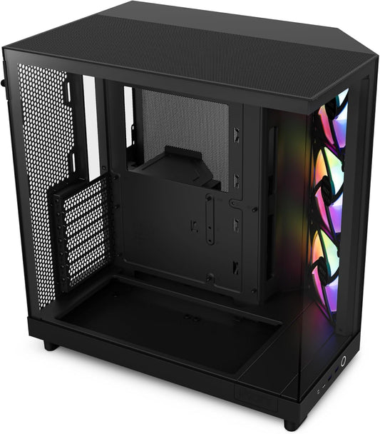 GABINETE NZXT H6 FLOW RGB NEGRO ATX S/FUENTE CRISTAL USB 3.2 TIPO - C CC - H61FB - R1 11M DE GARANTIA - rogeek