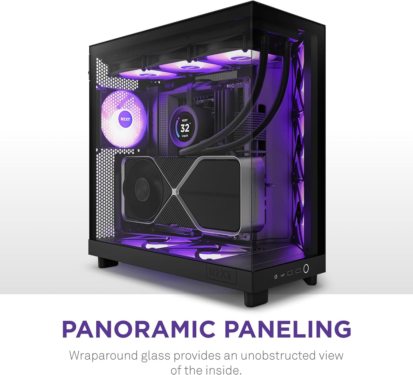 GABINETE NZXT H6 FLOW RGB NEGRO ATX S/FUENTE CRISTAL USB 3.2 TIPO - C CC - H61FB - R1 11M DE GARANTIA - rogeek