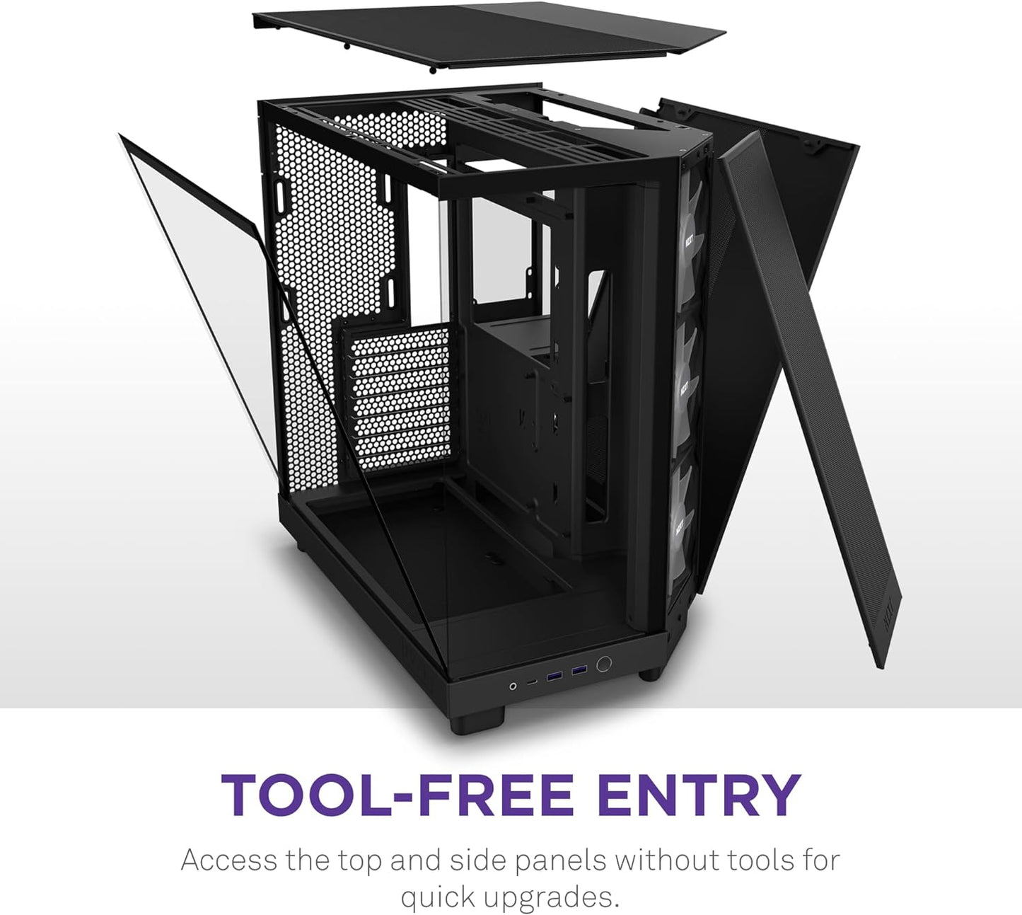 GABINETE NZXT H6 FLOW RGB NEGRO ATX S/FUENTE CRISTAL USB 3.2 TIPO - C CC - H61FB - R1 11M DE GARANTIA - rogeek