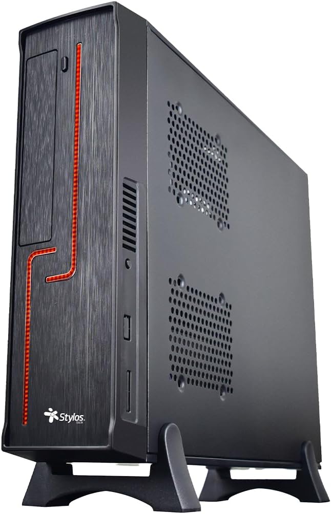 GABINETE STYLOS KEELAN SLIM ITX C/FUENTE 500W METAL NEGRO STGAKL1B 11M DE GARANTIA - rogeek