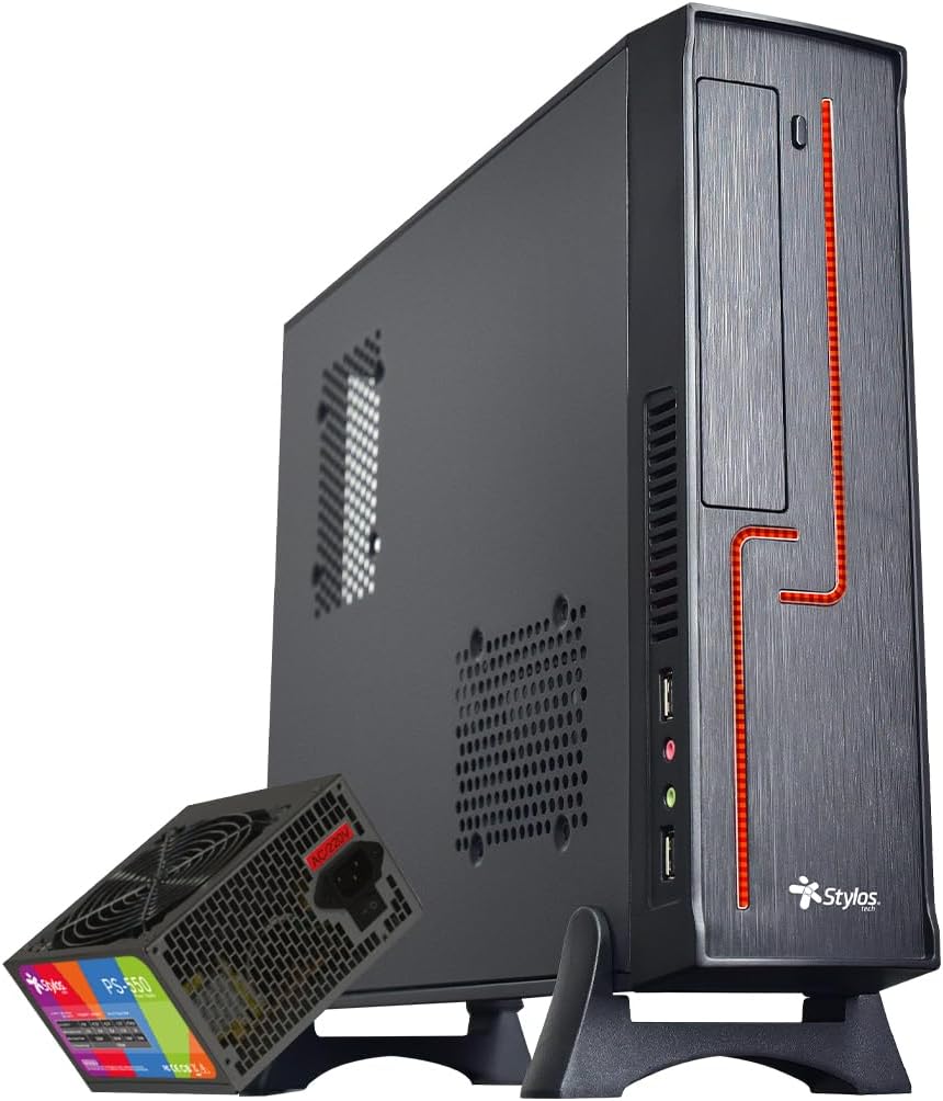 GABINETE STYLOS KEELAN SLIM ITX C/FUENTE 500W METAL NEGRO STGAKL1B 11M DE GARANTIA - rogeek