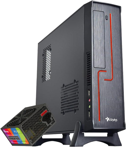 GABINETE STYLOS KEELAN SLIM ITX C/FUENTE 500W METAL NEGRO STGAKL1B 11M DE GARANTIA - rogeek