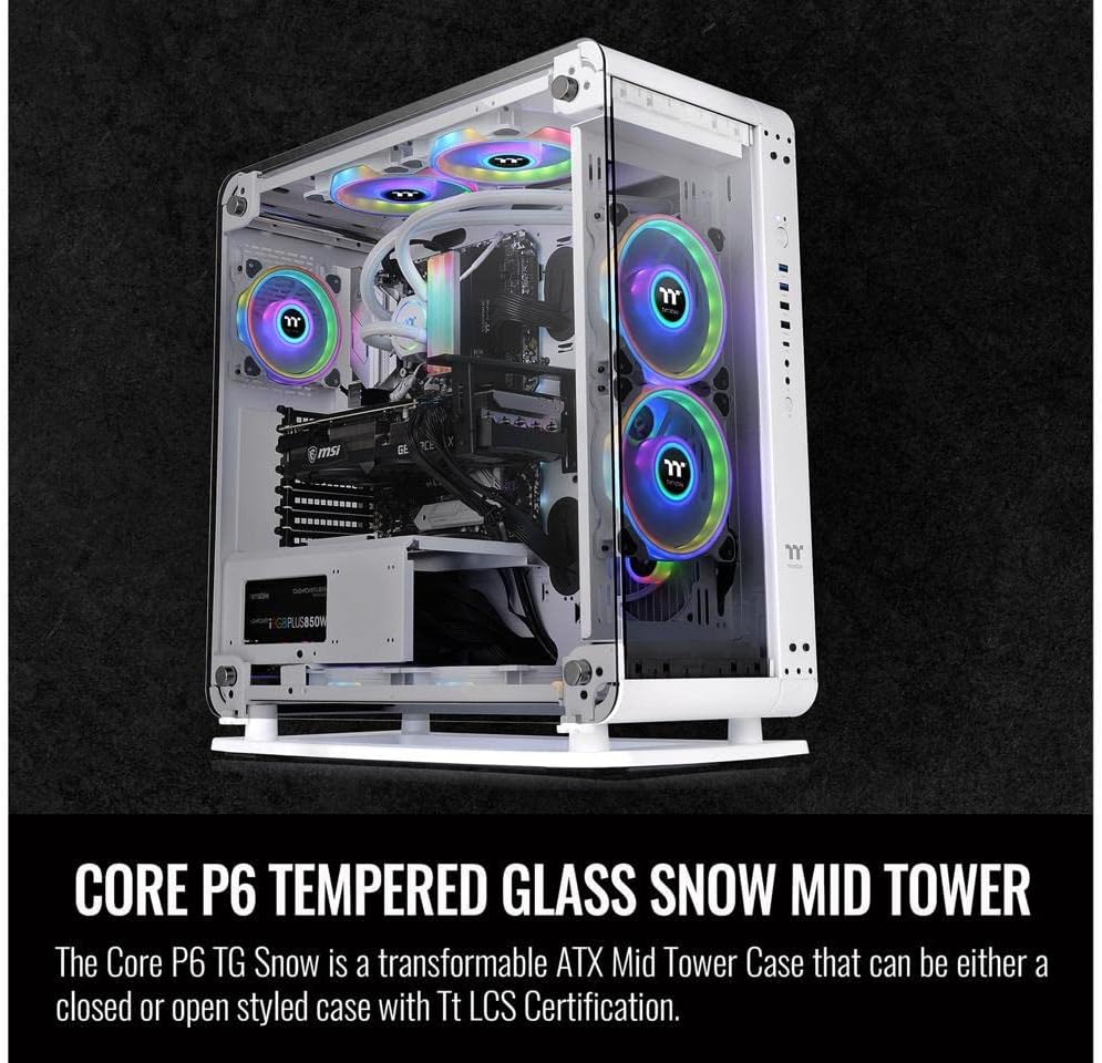 GABINETE THERMALTAKE CORE P6 BLANCO ATX CRISTAL CA - 1V2 - 00M6WN - 00 SIN GARANTIA - rogeek