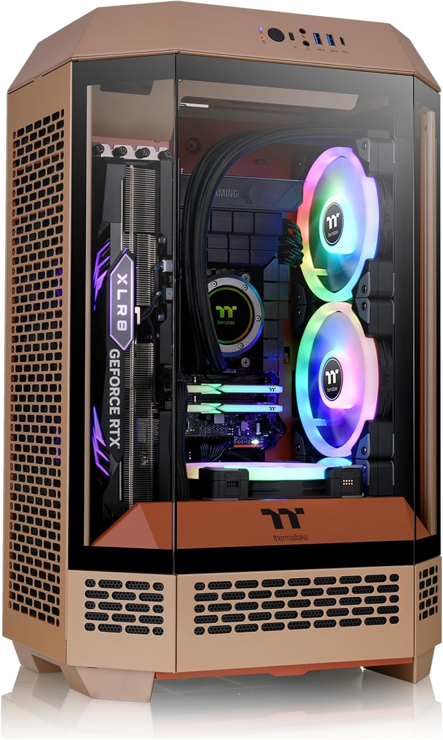GABINETE THERMALTAKE THE TOWER 300 GRAVEL SAND MICRO ATX CRISTAL MICROTOWER CAFE CA - 1Y4 - 00SGWN - 00 12M DE GARANTIA - rogeek