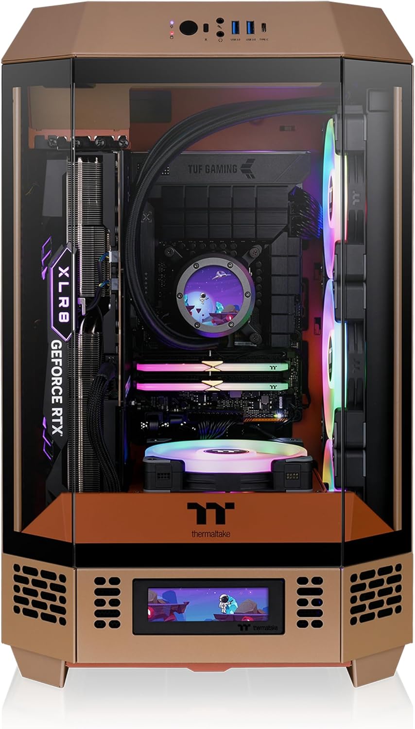 GABINETE THERMALTAKE THE TOWER 300 GRAVEL SAND MICRO ATX CRISTAL MICROTOWER CAFE CA - 1Y4 - 00SGWN - 00 12M DE GARANTIA - rogeek