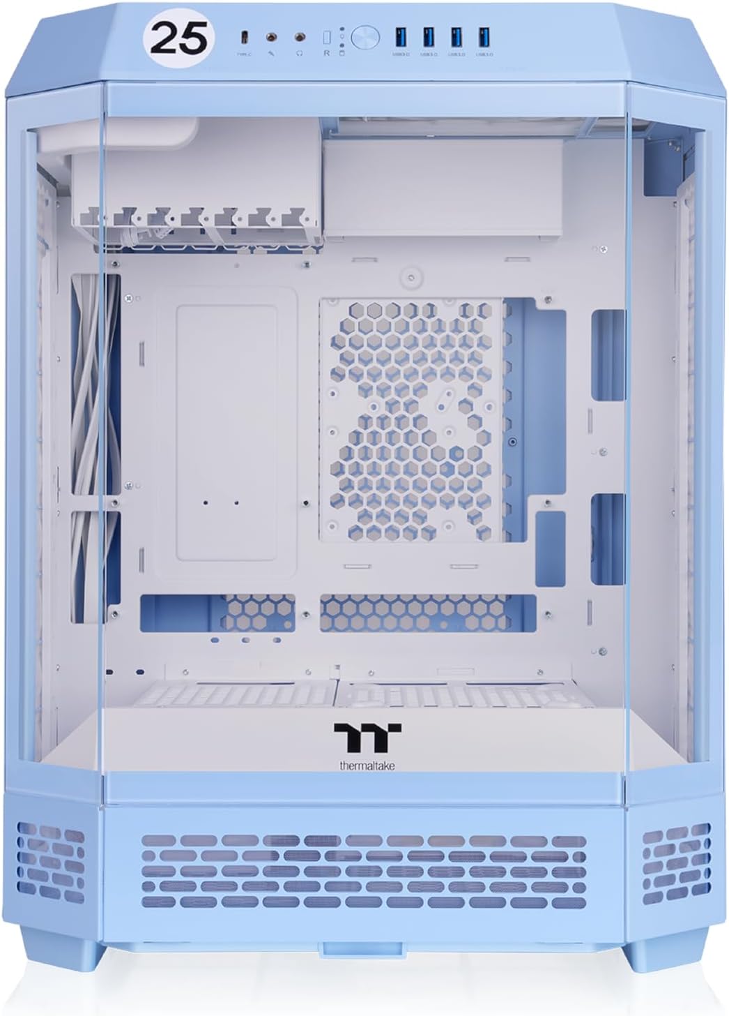 GABINETE THERMALTAKE THE TOWER 600 HYDRANGEA BLUE ATX CRISTAL MIDTOWER AZUL CA - 1Z1 - 00MFWN - 00 12M DE GARANTIA - rogeek