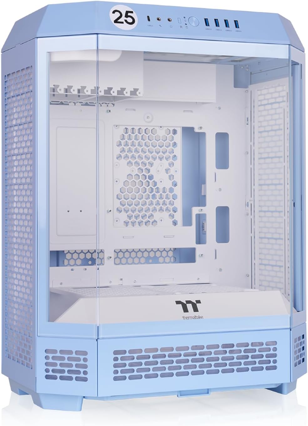GABINETE THERMALTAKE THE TOWER 600 HYDRANGEA BLUE ATX CRISTAL MIDTOWER AZUL CA - 1Z1 - 00MFWN - 00 12M DE GARANTIA - rogeek