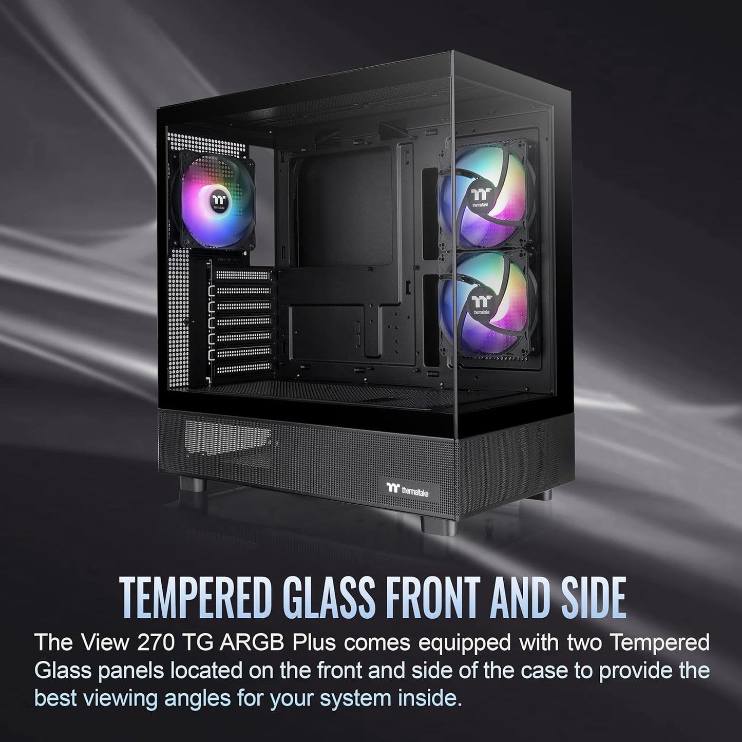 GABINETE THERMALTAKE VIEW 270 PLUS TG ARGB BLACK ATX CRISTAL MIDTOWER NEGRO CA - 1Y7 - 00M1WN - 01 12M DE GARANTIA - rogeek