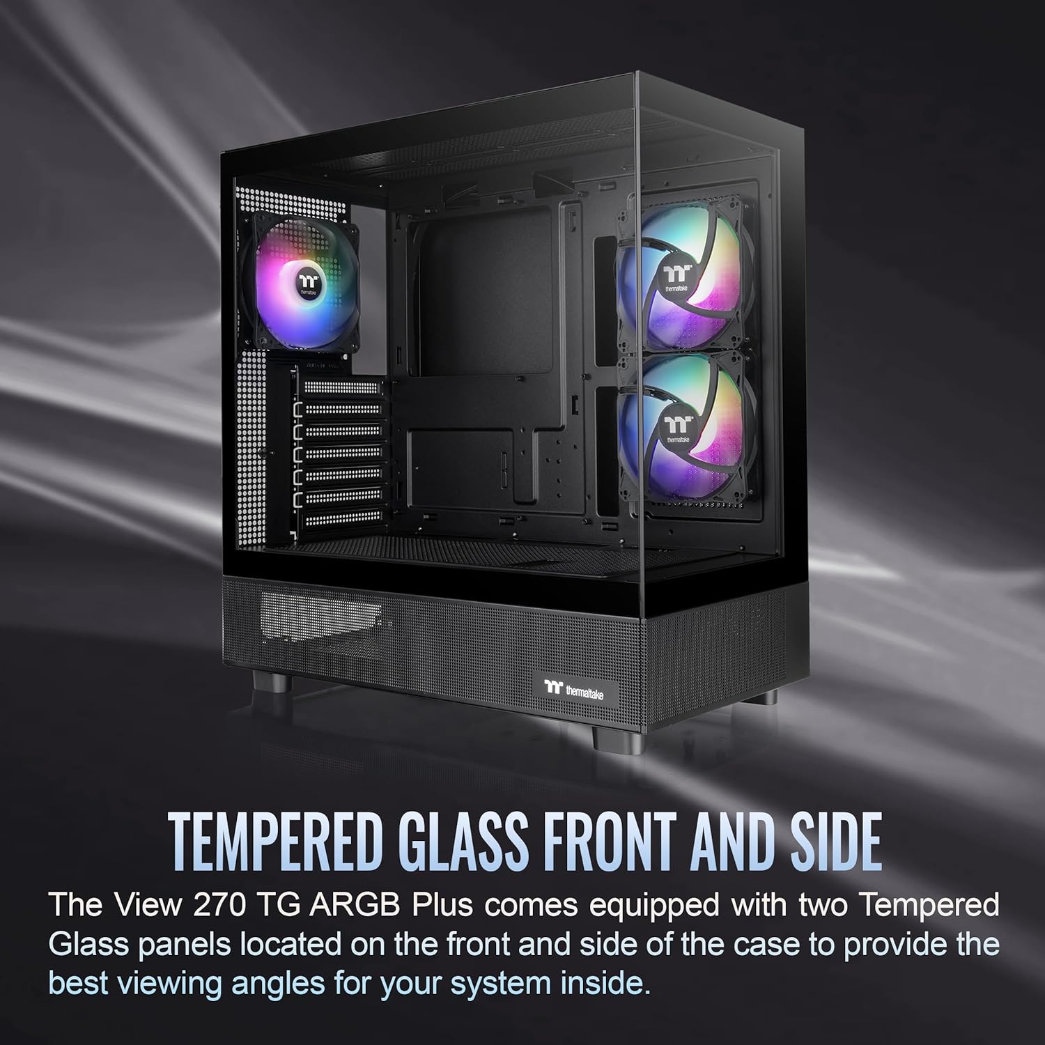 GABINETE THERMALTAKE VIEW 270 PLUS TG ARGB BLACK ATX CRISTAL MIDTOWER NEGRO CA - 1Y7 - 00M1WN - 01 12M DE GARANTIA - rogeek