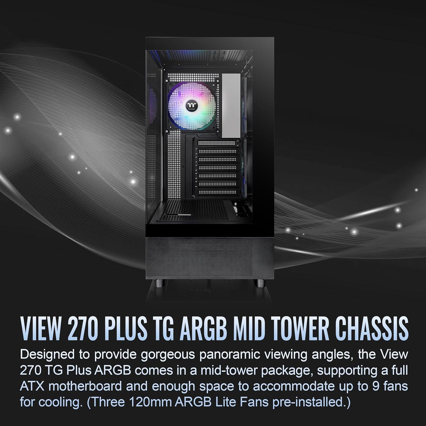 GABINETE THERMALTAKE VIEW 270 PLUS TG ARGB BLACK ATX CRISTAL MIDTOWER NEGRO CA - 1Y7 - 00M1WN - 01 12M DE GARANTIA - rogeek