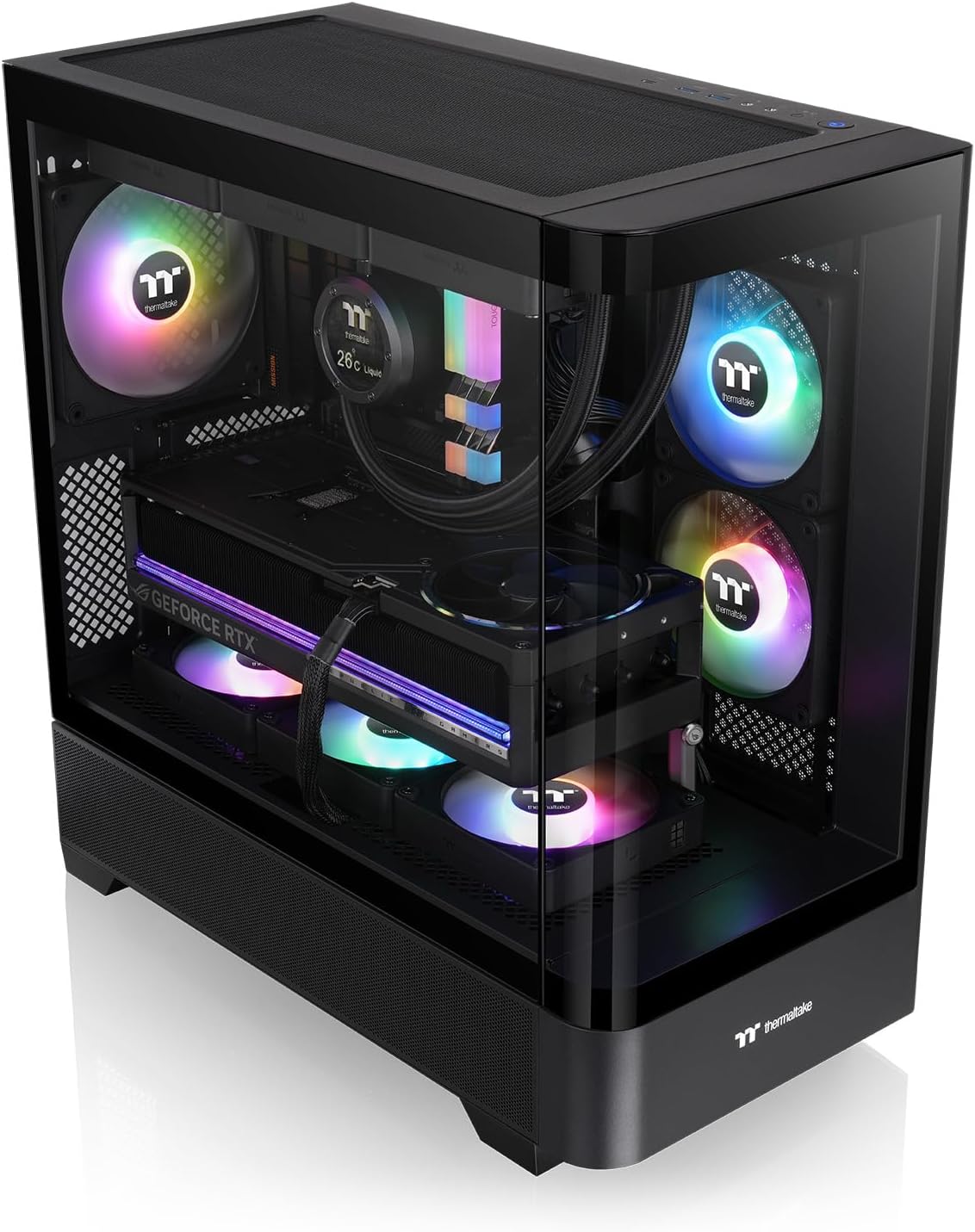 GABINETE THERMALTAKE VIEW 290 TG ARGB BLACK ARX CRISTAL MIDTOWER NEGRO CA - 11G - 00M1WN - 00 12M DE GARANTIA - rogeek
