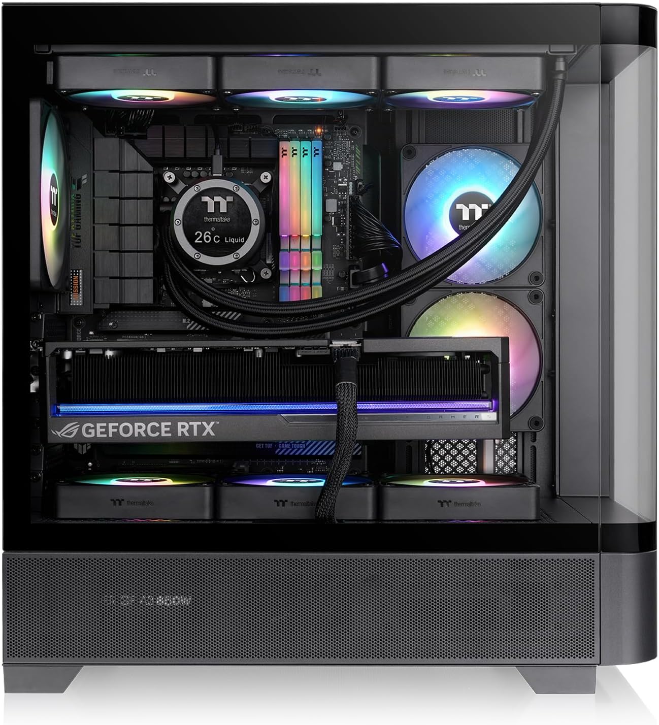 GABINETE THERMALTAKE VIEW 290 TG ARGB BLACK ARX CRISTAL MIDTOWER NEGRO CA - 11G - 00M1WN - 00 12M DE GARANTIA - rogeek