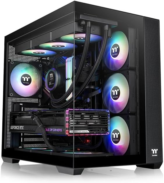 GABINETE THERMALTAKE VIEW 380 TG ARGB BLACK ATX CRISTAL NEGRO CA-1Z2-00M1WN-00 12M DE GARANTIA - rogeek