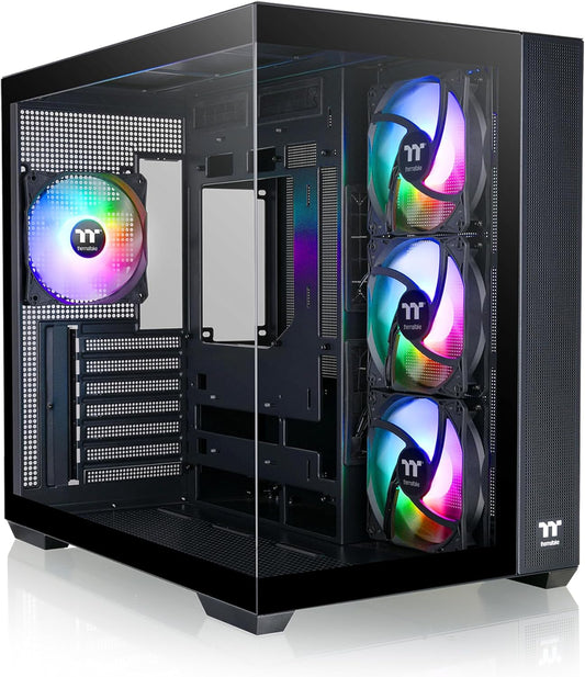 GABINETE THERMALTAKE VIEW 380 TG ARGB BLACK ATX CRISTAL NEGRO CA-1Z2-00M1WN-00 12M DE GARANTIA - rogeek