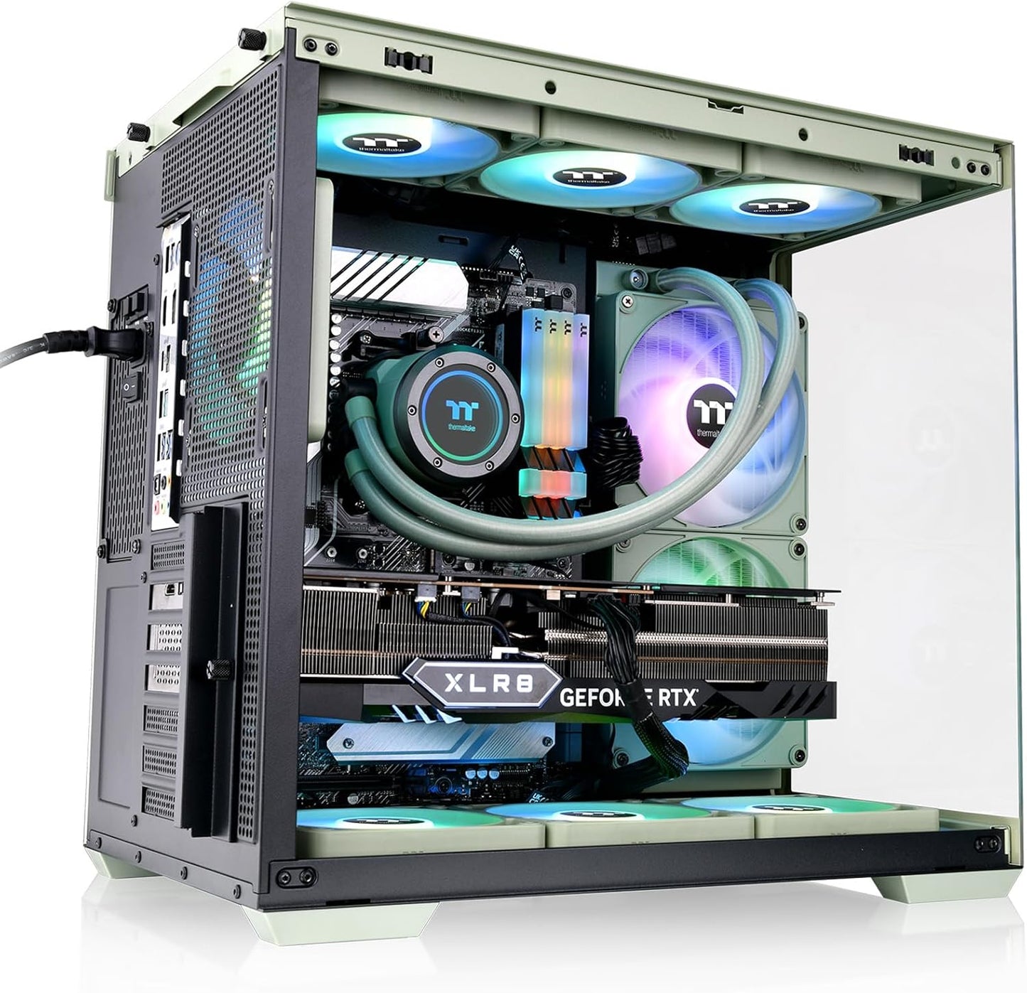 GABINETE THERMALTAKE VIEW 380 TG ARGB MATCHA GREEN ATX CRISTAL VERDE CA - 1Z2 - 00MEWN - 00 12M DE GARANTIA - rogeek