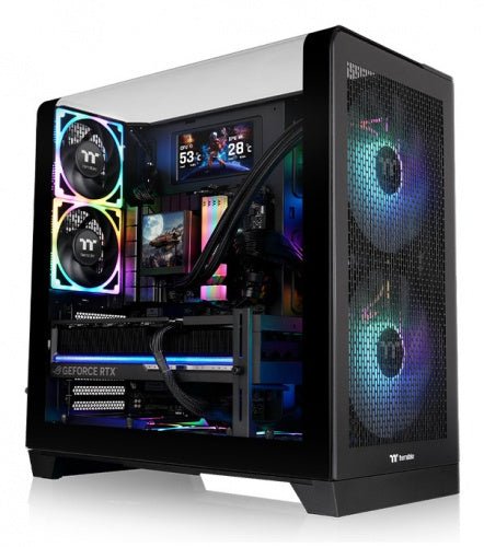 GABINETE THERMALTAKE VIEW 390 AIR BLACK ATX CRISTAL NEGRO CA-11F-00M1WN-00 12M DE GARANTIA - rogeek